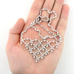 Ladies Diamond Designer Flower Necklace 4.5ct 14K White Gold 8 Ladies Diamond Designer Flower Necklace 4.5ct 14K White Gold -H'Hen Sale Store ladies diamond necklaces designer flower necklace 45ct 14k 3