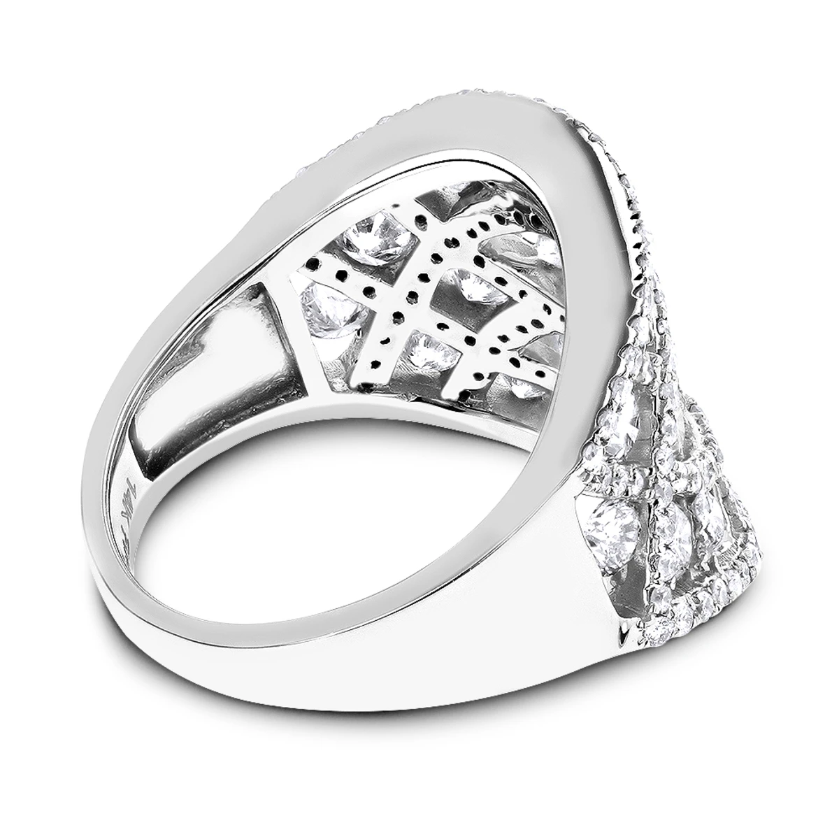 Ladies Diamond 3 Ct 14K White Gold Unique Right Hand Ring 6 Ladies Diamond 3 Ct 14K White Gold Unique Right Hand Ring - Image 4