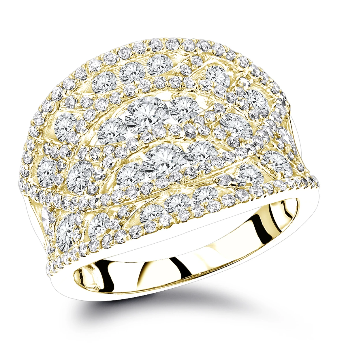 Ladies Diamond 3 Ct 14K White Gold Unique Right Hand Ring 4 Ladies Diamond 3 Ct 14K White Gold Unique Right Hand Ring - Image 2