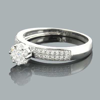 Ladies 14K White Gold Cluster Diamond Ring 0.50ct 4 Ladies 14K White Gold Cluster Diamond Ring 0.50ct - Image 2
