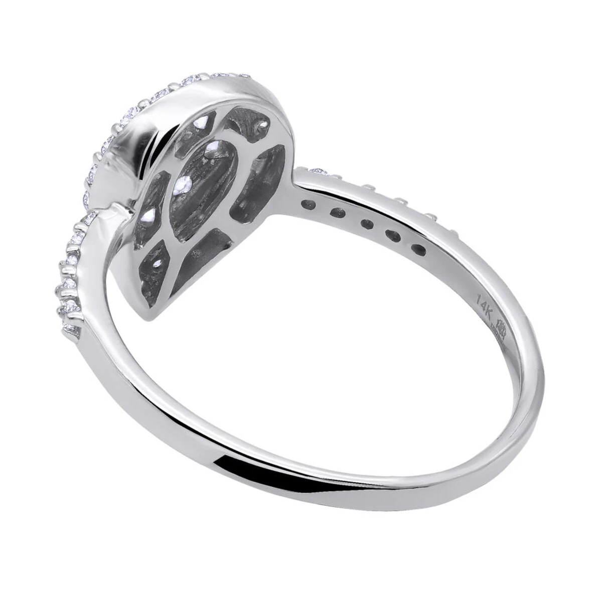 Ladies 14K White Gold Cluster Diamond Ring 0.62ct 6 Ladies 14K White Gold Cluster Diamond Ring 0.62ct - Image 4