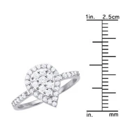 Ladies 14K White Gold Cluster Diamond Ring 0.62ct 17 Ladies 14K White Gold Cluster Diamond Ring 0.62ct -H'Hen Sale Store ladies diamond rings 14k cluster diamond ring 062ct p 6739 rulerwh