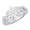 14K White Gold Cluster Diamond Ring 0.76ct For Ladies -H'Hen Sale Store ladies diamond rings 14k cluster diamond ring 076ct p 6793 white