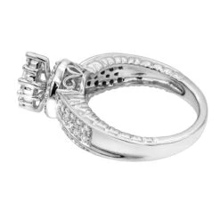Ladies 14K White Gold Cluster Diamond Ring 0.75ct -H'Hen Sale Store ladies diamond rings 14k cluster diamond ring 088ct p 6776 backwh