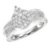 Ladies 14K White Gold Cluster Diamond Ring 0.75ct -H'Hen Sale Store ladies diamond rings 14k cluster diamond ring 088ct p 6776 wh
