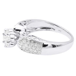 Ladies 14K White Gold Cluster Diamond Ring 0.99ct 12 Ladies 14K White Gold Cluster Diamond Ring 0.99ct -H'Hen Sale Store ladies diamond rings 14k cluster diamond ring 099ct p 6790 back white