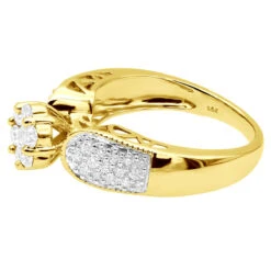 Ladies 14K White Gold Cluster Diamond Ring 0.99ct 13 Ladies 14K White Gold Cluster Diamond Ring 0.99ct -H'Hen Sale Store ladies diamond rings 14k cluster diamond ring 099ct p 6790 back yellow