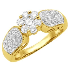 Ladies 14K White Gold Cluster Diamond Ring 0.99ct 10 Ladies 14K White Gold Cluster Diamond Ring 0.99ct -H'Hen Sale Store ladies diamond rings 14k cluster diamond ring 099ct p 6790 yellow