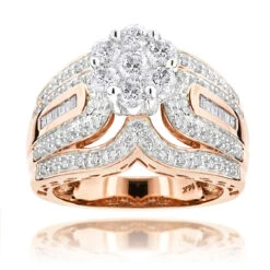 Ladies 14K Yellow Gold Cluster Diamond Ring 1.83ct 10 Ladies 14K Yellow Gold Cluster Diamond Ring 1.83ct -H'Hen Sale Store ladies diamond rings 14k cluster diamond ring 183ct p 6801 ro