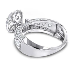 14K White Gold Cluster Diamond Ring 1.6ct For Ladies -H'Hen Sale Store ladies diamond rings 14k cluster diamond ring 193ct p 6777 backwh