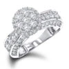 14K White Gold Cluster Diamond Ring 1.6ct For Ladies -H'Hen Sale Store ladies diamond rings 14k cluster diamond ring 193ct p 6777 wh