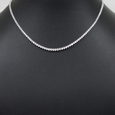 Ladies Diamond Tennis Necklace 8.63ct 18K White Gold 5 Ladies Diamond Tennis Necklace 8.63ct 18K White Gold - Image 3