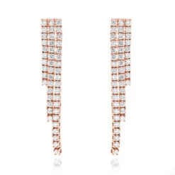 Ladies Earrings 14K White Gold String Diamond Earrings 3.78ct -H'Hen Sale Store ladies earrings 14k gold string diamond earrings 378ct p 7122 ro