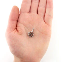 Ladies Flower Pendant With Black And White Diamonds 0.28ct 14K White Gold 8 Ladies Flower Pendant With Black And White Diamonds 0.28ct 14K White Gold -H'Hen Sale Store ladies flower pendant with black and white diamonds 028ct 14k gold 3