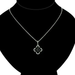 Ladies Flower Pendant With Black And White Diamonds 0.28ct 14K White Gold 9 Ladies Flower Pendant With Black And White Diamonds 0.28ct 14K White Gold -H'Hen Sale Store ladies flower pendant with black and white diamonds 028ct 14k gold 4