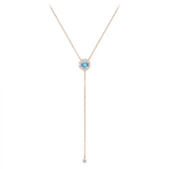 Ladies March Birthstone Customizable 14K Yellow Gold Diamond Aquamarine Y Necklace -H'Hen Sale Store ladies march birthstone jewelry customizable 14k gold diamond aquamarine y necklace 000515 ro