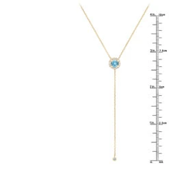 Ladies March Birthstone Customizable 14K Yellow Gold Diamond Aquamarine Y Necklace -H'Hen Sale Store ladies march birthstone jewelry customizable 14k gold diamond aquamarine y necklace 000515 rulerye