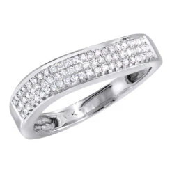 Ladies Pave Diamond Band 0.23ct 14K White Gold