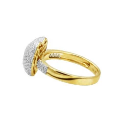 Ladies Pave Diamond Heart Ring 1 Carat 14K Yellow Gold -H'Hen Sale Store ladies pave diamond heart ring 099ct 14k p 42938 back