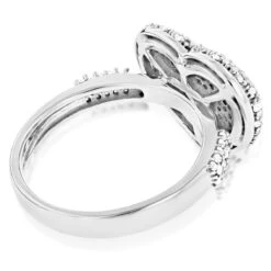 Ladies Pave Diamond Heart Ring 1 Carat 14K Yellow Gold -H'Hen Sale Store ladies pave diamond heart ring 099ct 14k p 42938 backwh