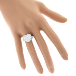 Ladies Pave Diamond Heart Ring 1 Carat 14K Yellow Gold -H'Hen Sale Store ladies pave diamond heart ring 099ct 14k p 42938 bodwh