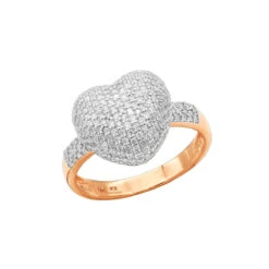 Ladies Pave Diamond Heart Ring 1 Carat 14K Yellow Gold -H'Hen Sale Store ladies pave diamond heart ring 099ct 14k p 42938 ro 20210807