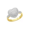 Ladies Pave Diamond Heart Ring 1 Carat 14K Yellow Gold