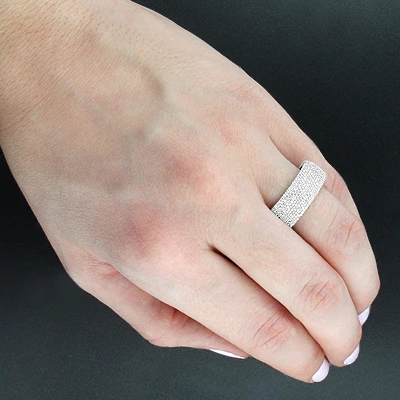 Ladies Pave Diamond Ring 1.05ct 14K White Gold 5 Ladies Pave Diamond Ring 1.05ct 14K White Gold - Image 3