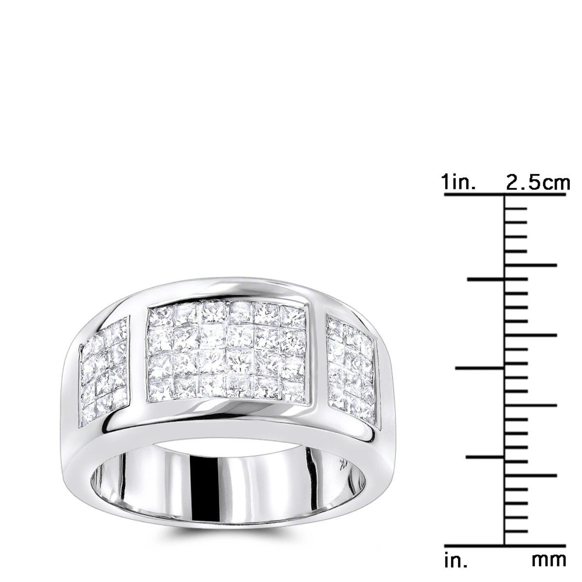 Ladies Princess Cut Diamond Wedding Band 1.5ct 14K White Gold 7 Ladies Princess Cut Diamond Wedding Band 1.5ct 14K White Gold - Image 5