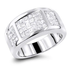 Ladies Princess Cut Diamond Wedding Band 1.5ct 14K White Gold