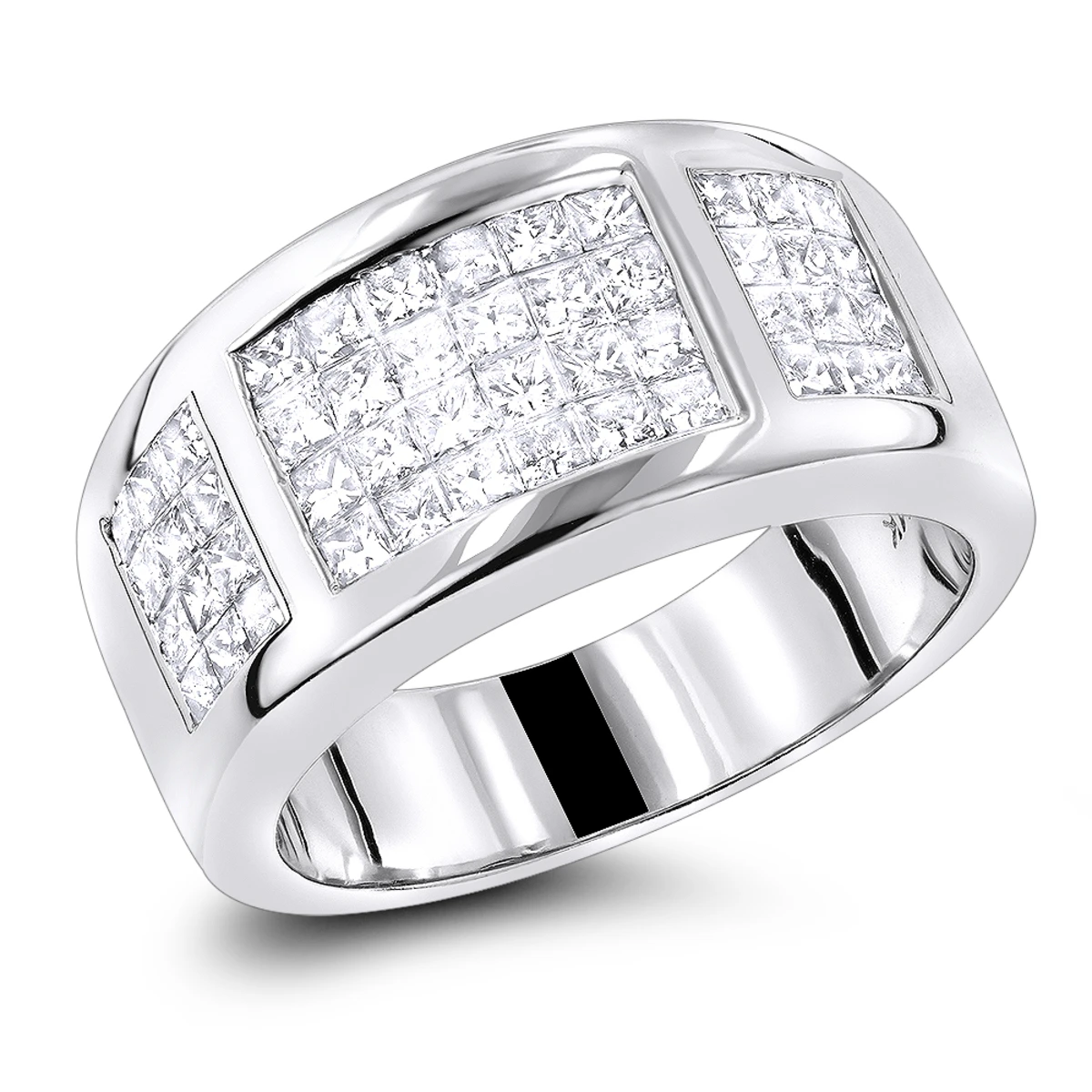 Ladies Princess Cut Diamond Wedding Band 1.5ct 14K White Gold 3 Ladies Princess Cut Diamond Wedding Band 1.5ct 14K White Gold