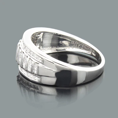 Ladies Round Baguette Diamond Wedding Band 1.05ct 14K Rose Gold 4 Ladies Round Baguette Diamond Wedding Band 1.05ct 14K Rose Gold - Image 2