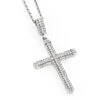 Ladies Small 14K White Gold Diamond Cross Pendant 0.59ct