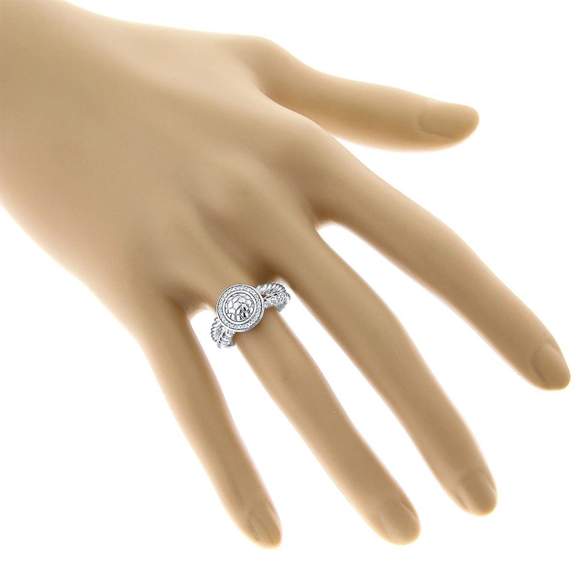 Ladies Sterling Silver Diamond Ring 0.13ct 5 Ladies Sterling Silver Diamond Ring 0.13ct - Image 3