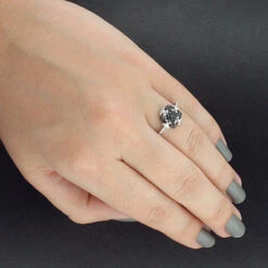 Ladies White Black Diamond Ring 0.31ct 14K White Gold -H'Hen Sale Store ladies white black diamond ring 031ct 14k gold 3