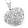 Large 14K White Gold Diamond Heart Pendant For Women 5.35ct 2 Large 14K White Gold Diamond Heart Pendant For Women 5.35ct -H'Hen Sale Store large 14k fully paved diamond heart pendant 535ct p 22370 wh