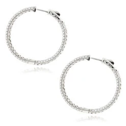 Large 14K White Gold Inside Out Diamond Hoop Earrings 4.6ct -H'Hen Sale Store large 14k gold inside out diamond hoop earrings 460ct p 6423 backwh