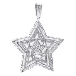 Large 2 Inch Men's Diamond Star Pendant 14K White Gold 5 Carats 13 Large 2 Inch Men's Diamond Star Pendant 14K White Gold 5 Carats -H'Hen Sale Store large 2 inch mens diamond star pendant 14k white rose yellow gold 5 carats 803233 back white