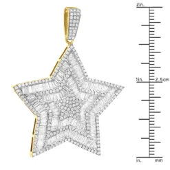 Large 2 Inch Men's Diamond Star Pendant 14K White Gold 5 Carats 17 Large 2 Inch Men's Diamond Star Pendant 14K White Gold 5 Carats -H'Hen Sale Store large 2 inch mens diamond star pendant 14k white rose yellow gold 5 carats 803233 ruler yellow