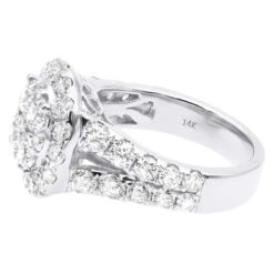 Large 4 Carat Diamond Engagement Ring For Women 14K Yellow Gold Cluster Diamonds -H'Hen Sale Store large 4 carat diamond engagement ring for women 14k gold cluster diamonds 803264 back white