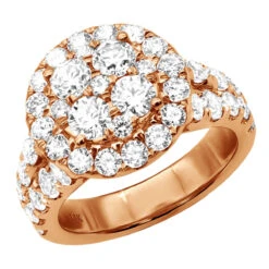 Large 4 Carat Diamond Engagement Ring For Women 14K Yellow Gold Cluster Diamonds -H'Hen Sale Store large 4 carat diamond engagement ring for women 14k gold cluster diamonds 803264 rose