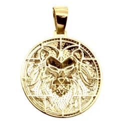 Large 4in Diamond Lion Pendant For Men 14K Yellow Gold Medallion 10 Carats -H'Hen Sale Store large 4in diamond lion pendant for men solid 14k gold medallion 10 carats 100682 back