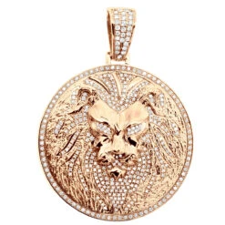 Large 4in Diamond Lion Pendant For Men 14K Yellow Gold Medallion 10 Carats -H'Hen Sale Store large 4in diamond lion pendant for men solid 14k gold medallion 10 carats 100682 ro