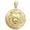 Large 4in Diamond Lion Pendant For Men 14K Yellow Gold Medallion 10 Carats -H'Hen Sale Store large 4in diamond lion pendant for men solid 14k gold medallion 10 carats 100682 ye