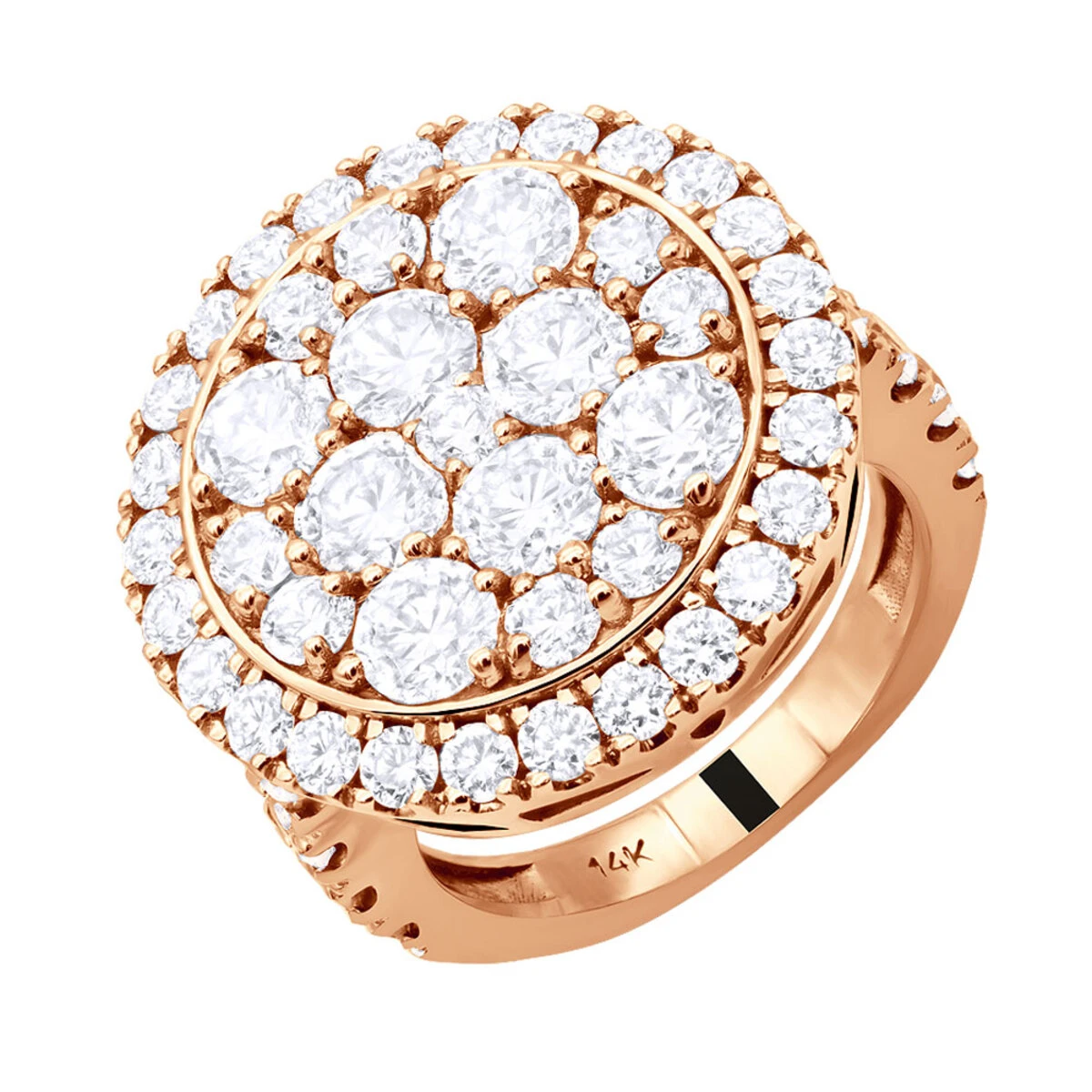 Large 5 Carat Diamond Ring For Women 14K White Gold 5 Large 5 Carat Diamond Ring For Women 14K White Gold - Image 3