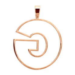 Oversized 10K Yellow Gold Custom Made Diamond Initial Letter Pendant For Men 2 Carat -H'Hen Sale Store large custom made diamond letter initial pendant for men 10k gold 2 carats 000920 back rose