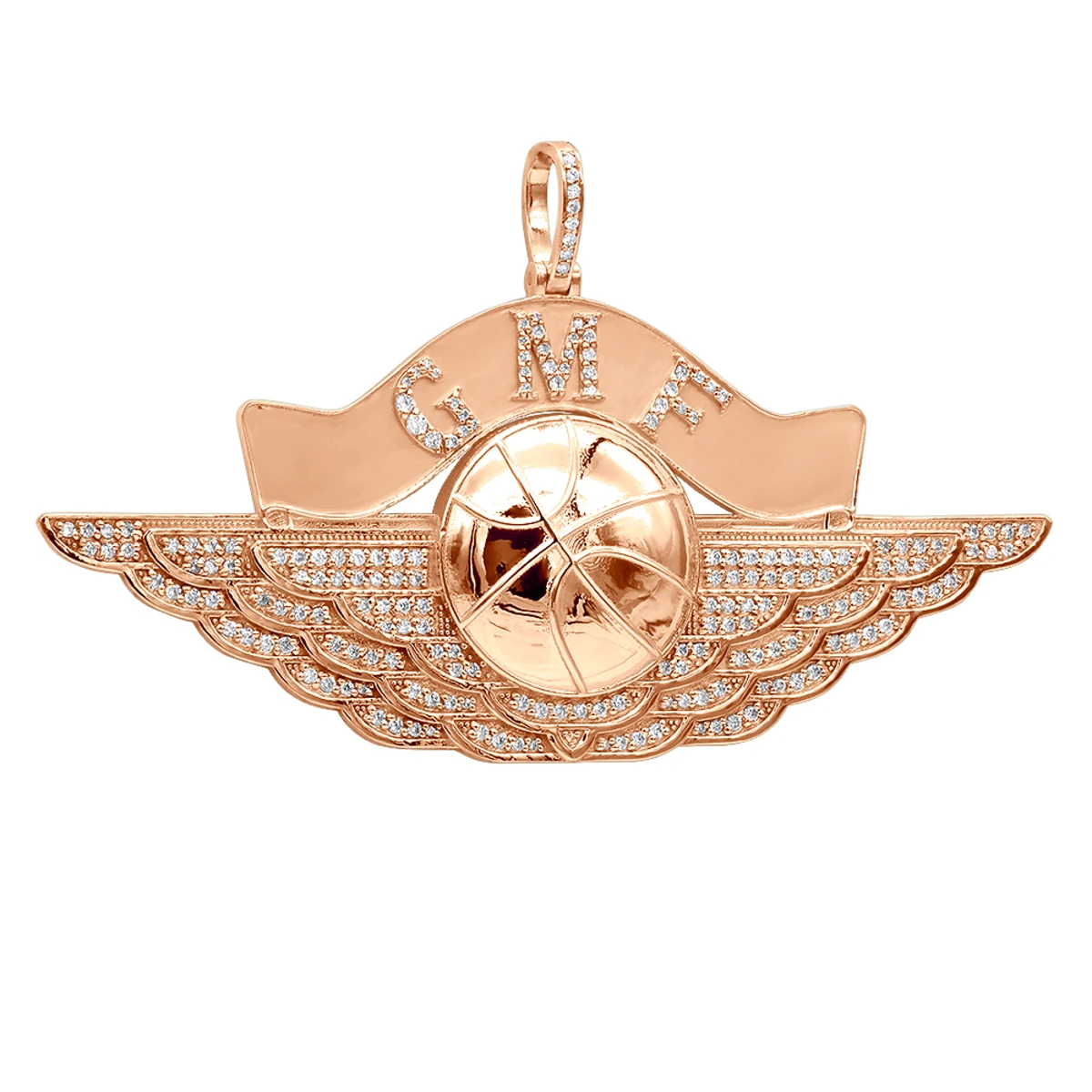 Large Custom Made Men's Diamond Basketball Pendant W Initials Solid 10K Yellow Gold 5 Large Custom Made Men's Diamond Basketball Pendant W Initials Solid 10K Yellow Gold - Image 3