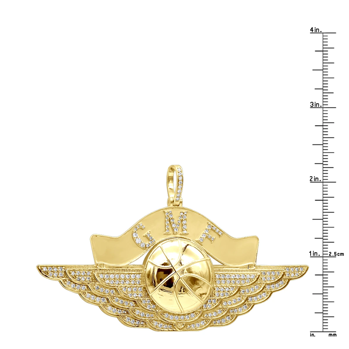 Large Custom Made Men's Diamond Basketball Pendant W Initials Solid 10K Yellow Gold 10 Large Custom Made Men's Diamond Basketball Pendant W Initials Solid 10K Yellow Gold - Image 8