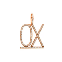 Large Customizable Diamond Initials Pendant For Men & Women 10K White Gold -H'Hen Sale Store large customizable diamond initials pendant for men women solid 10k gold 000900 rose