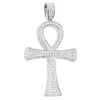 Large Diamond Ankh Cross Pendant For Men 14K White Gold 2.5 Inches 7 Carats -H'Hen Sale Store large diamond ankh cross pendant for men 14k gold 25 inches 7 carats 804091 white